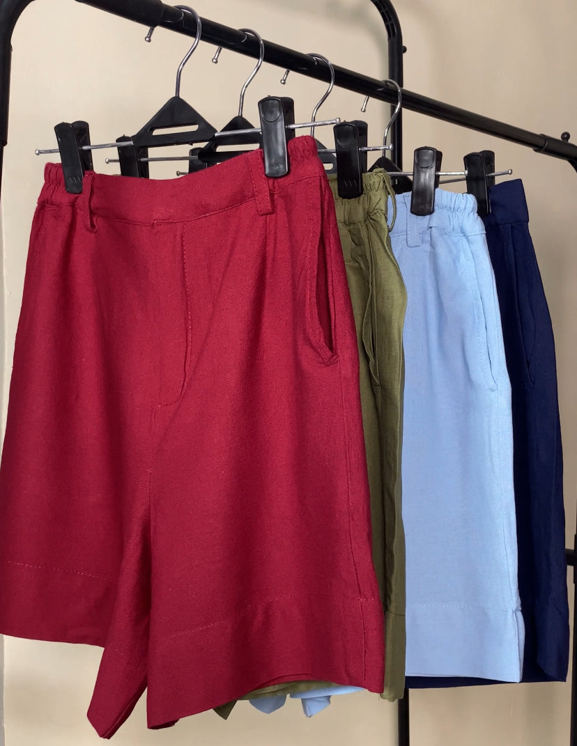 Linen Tailored Short | Women High-Waisted Shorts